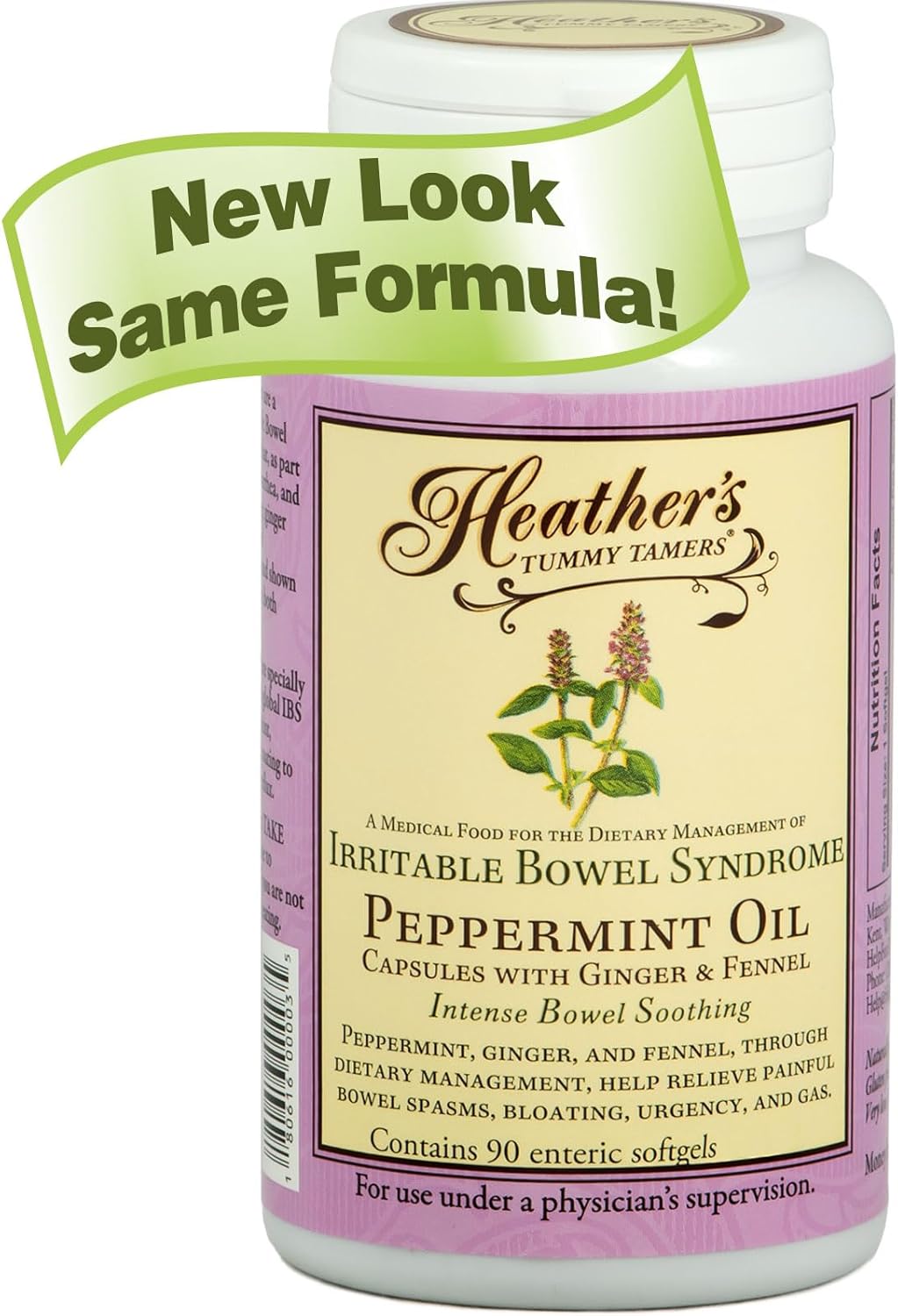 Heather's Tummy Tamers Peppermint Oil Capsules bottle